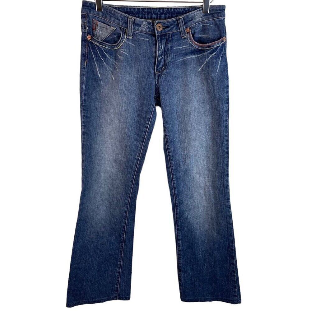 Bongo Distressed Bootcut Jeans With Whiskering Size 11